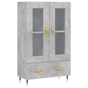 vidaXL Ντουλάπα Γκρι Σκυροδέματος 69,5x31x115cm Επεξεργ. Ξύλο 1 τεμ.