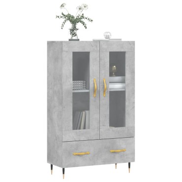 vidaXL Ντουλάπα Γκρι Σκυροδέματος 69,5x31x115cm Επεξεργ. Ξύλο 1 τεμ.