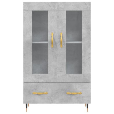 vidaXL Ντουλάπα Γκρι Σκυροδέματος 69,5x31x115cm Επεξεργ. Ξύλο 1 τεμ.