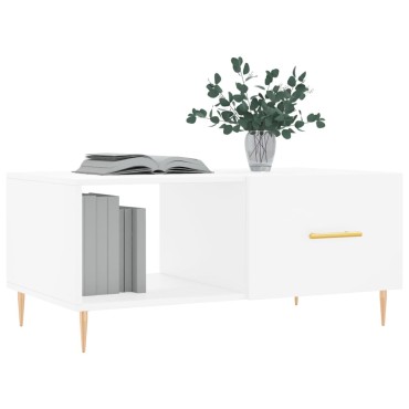 vidaXL Τραπεζάκι Σαλονιού Λευκό 90x50x40cm Επεξεργασμένο Ξύλο 1 τεμ.