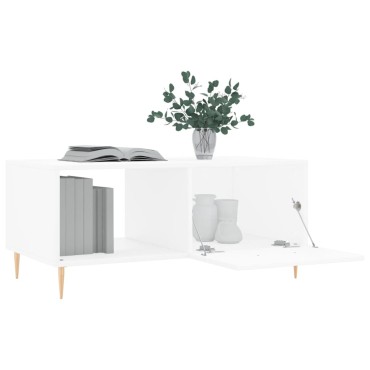 vidaXL Τραπεζάκι Σαλονιού Λευκό 90x50x40cm Επεξεργασμένο Ξύλο 1 τεμ.