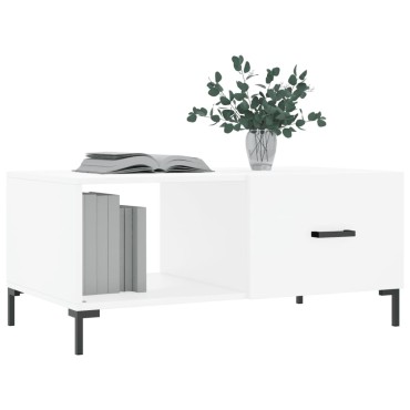 vidaXL Τραπεζάκι Σαλονιού Λευκό 90x50x40cm Επεξεργασμένο Ξύλο 1 τεμ.