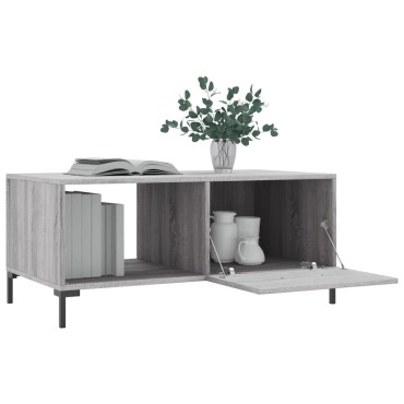 vidaXL Τραπεζάκι Σαλονιού Γκρι Sonoma 90x50x40cm Επεξεργασμένο Ξύλο 1 τεμ.