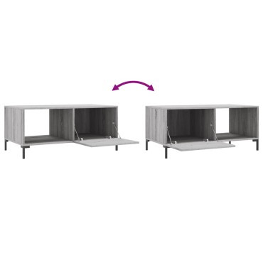 vidaXL Τραπεζάκι Σαλονιού Γκρι Sonoma 90x50x40cm Επεξεργασμένο Ξύλο 1 τεμ.