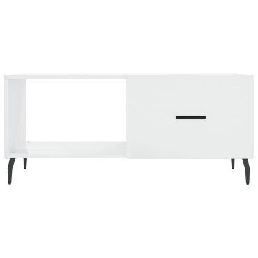 vidaXL Τραπεζάκι Σαλονιού Γυαλ. Λευκό 90x50x40cm Επεξεργ. Ξύλο 1 τεμ.