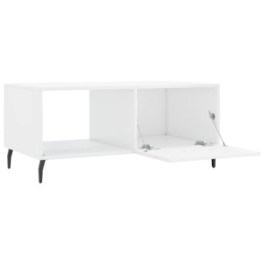 vidaXL Τραπεζάκι Σαλονιού Γυαλ. Λευκό 90x50x40cm Επεξεργ. Ξύλο 1 τεμ.