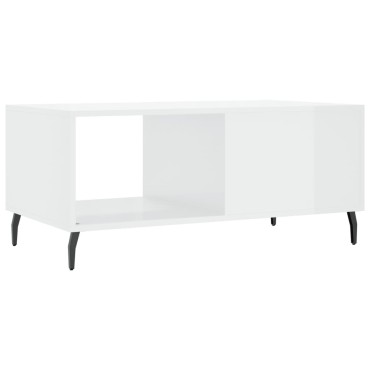 vidaXL Τραπεζάκι Σαλονιού Γυαλ. Λευκό 90x50x40cm Επεξεργ. Ξύλο 1 τεμ.