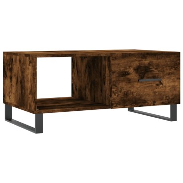 vidaXL Τραπεζάκι Σαλονιού Καπνιστή Δρυς 90x50x40cm Επεξεργασμ. Ξύλο 1 τεμ.