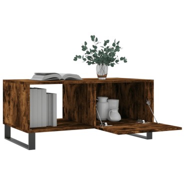 vidaXL Τραπεζάκι Σαλονιού Καπνιστή Δρυς 90x50x40cm Επεξεργασμ. Ξύλο 1 τεμ.