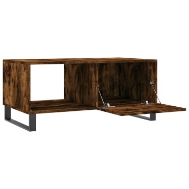 vidaXL Τραπεζάκι Σαλονιού Καπνιστή Δρυς 90x50x40cm Επεξεργασμ. Ξύλο 1 τεμ.