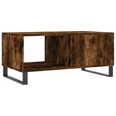 vidaXL Τραπεζάκι Σαλονιού Καπνιστή Δρυς 90x50x40cm Επεξεργασμ. Ξύλο 1 τεμ.