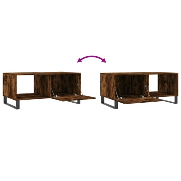 vidaXL Τραπεζάκι Σαλονιού Καπνιστή Δρυς 90x50x40cm Επεξεργασμ. Ξύλο 1 τεμ.