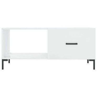 vidaXL Τραπεζάκι Σαλονιού Γυαλ. Λευκό 90x50x40cm Επεξεργ. Ξύλο 1 τεμ.