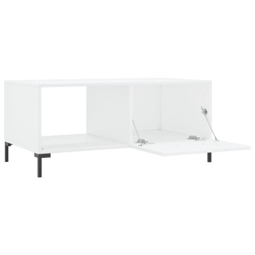 vidaXL Τραπεζάκι Σαλονιού Γυαλ. Λευκό 90x50x40cm Επεξεργ. Ξύλο 1 τεμ.