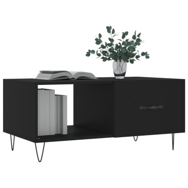 vidaXL Τραπεζάκι Σαλονιού Μαύρο 90x50x40cm Επεξεργασμένο Ξύλο 1 τεμ.