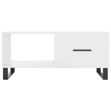vidaXL Τραπεζάκι Σαλονιού Γυαλ. Λευκό 90x50x40cm Επεξεργ. Ξύλο 1 τεμ.