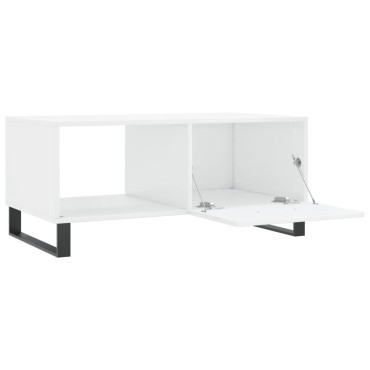 vidaXL Τραπεζάκι Σαλονιού Γυαλ. Λευκό 90x50x40cm Επεξεργ. Ξύλο 1 τεμ.