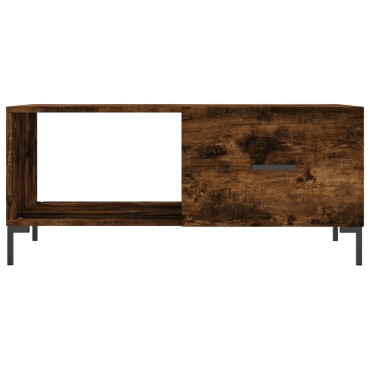 vidaXL Τραπεζάκι Σαλονιού Καπνιστή Δρυς 90x50x40cm Επεξεργασμ. Ξύλο 1 τεμ.