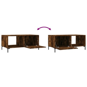 vidaXL Τραπεζάκι Σαλονιού Καπνιστή Δρυς 90x50x40cm Επεξεργασμ. Ξύλο 1 τεμ.