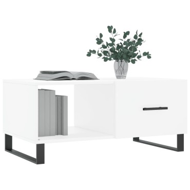 vidaXL Τραπεζάκι Σαλονιού Λευκό 90x50x40cm Επεξεργασμένο Ξύλο 1 τεμ.