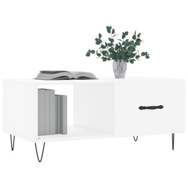 vidaXL Τραπεζάκι Σαλονιού Λευκό 90x50x40cm Επεξεργασμένο Ξύλο 1 τεμ.