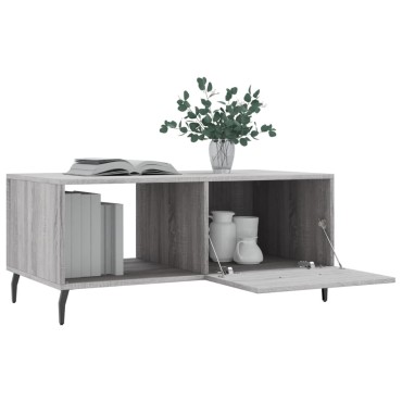 vidaXL Τραπεζάκι Σαλονιού Γκρι Sonoma 90x50x40cm Επεξεργασμένο Ξύλο 1 τεμ.
