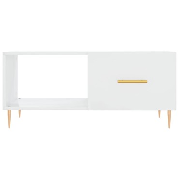 vidaXL Τραπεζάκι Σαλονιού Γυαλ. Λευκό 90x50x40cm Επεξεργ. Ξύλο 1 τεμ.