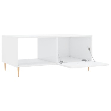 vidaXL Τραπεζάκι Σαλονιού Γυαλ. Λευκό 90x50x40cm Επεξεργ. Ξύλο 1 τεμ.
