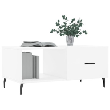 vidaXL Τραπεζάκι Σαλονιού Λευκό 90x50x40cm Επεξεργασμένο Ξύλο 1 τεμ.