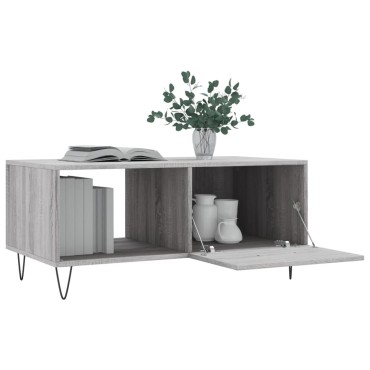 vidaXL Τραπεζάκι Σαλονιού Γκρι Sonoma 90x50x40cm Επεξεργασμένο Ξύλο 1 τεμ.