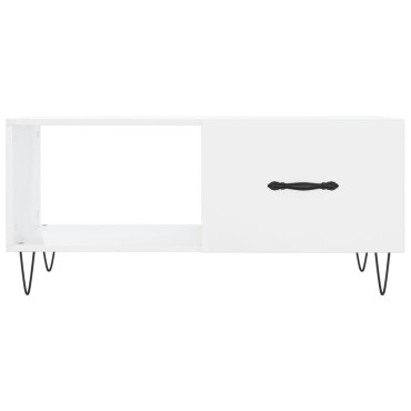 vidaXL Τραπεζάκι Σαλονιού Γυαλ. Λευκό 90x50x40cm Επεξεργ. Ξύλο 1 τεμ.
