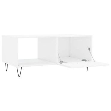 vidaXL Τραπεζάκι Σαλονιού Γυαλ. Λευκό 90x50x40cm Επεξεργ. Ξύλο 1 τεμ.