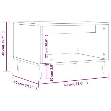 vidaXL Τραπεζάκι Σαλονιού Μαύρο 60x50x40cm από Επεξεργασμένο Ξύλο 1 τεμ.