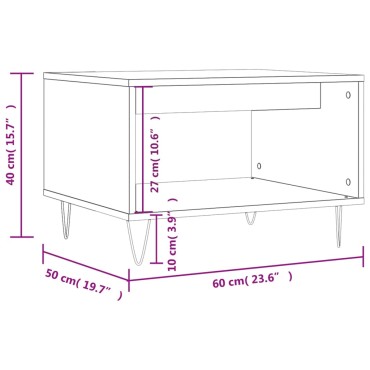 vidaXL Τραπεζάκι Σαλονιού Γκρι Σκυρ. 60x50x40cm από Επεξεργ. Ξύλο 1 τεμ.