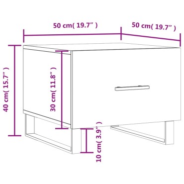 vidaXL Τραπεζάκι Σαλονιού Γκρι Sonoma 50x50x40cm Επεξεργασμένο Ξύλο 1 τεμ.