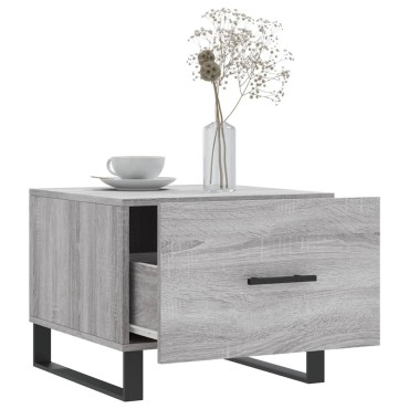 vidaXL Τραπεζάκι Σαλονιού Γκρι Sonoma 50x50x40cm Επεξεργασμένο Ξύλο 1 τεμ.