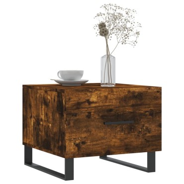 vidaXL Τραπεζάκι Σαλονιού Καπνιστή Δρυς 50x50x40cm Επεξεργασμ. Ξύλο 1 τεμ.
