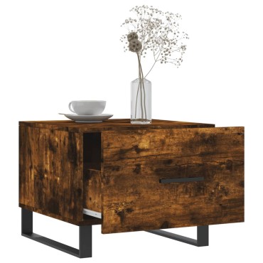 vidaXL Τραπεζάκι Σαλονιού Καπνιστή Δρυς 50x50x40cm Επεξεργασμ. Ξύλο 1 τεμ.