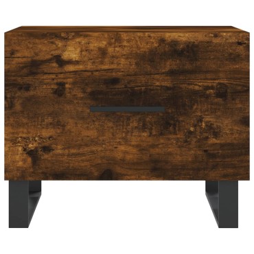 vidaXL Τραπεζάκι Σαλονιού Καπνιστή Δρυς 50x50x40cm Επεξεργασμ. Ξύλο 1 τεμ.