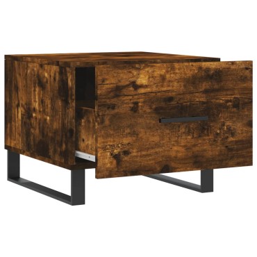 vidaXL Τραπεζάκι Σαλονιού Καπνιστή Δρυς 50x50x40cm Επεξεργασμ. Ξύλο 1 τεμ.