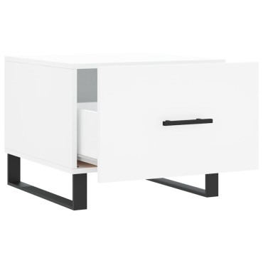 vidaXL Τραπεζάκι Σαλονιού Λευκό 50x50x40cm από Επεξεργ. Ξύλο 1 τεμ.