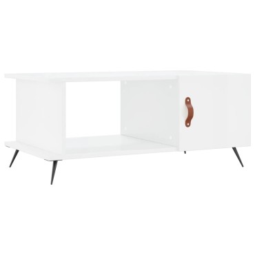 vidaXL Τραπεζάκι Σαλονιού Γυαλ. Λευκό 90x50x40cm Επεξεργ. Ξύλο 1 τεμ.