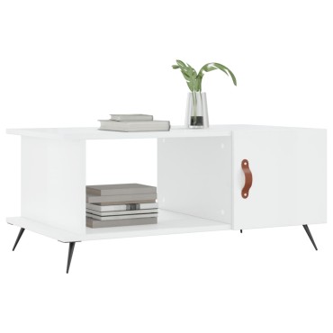 vidaXL Τραπεζάκι Σαλονιού Γυαλ. Λευκό 90x50x40cm Επεξεργ. Ξύλο 1 τεμ.