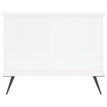 vidaXL Τραπεζάκι Σαλονιού Γυαλ. Λευκό 90x50x40cm Επεξεργ. Ξύλο 1 τεμ.
