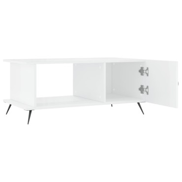 vidaXL Τραπεζάκι Σαλονιού Γυαλ. Λευκό 90x50x40cm Επεξεργ. Ξύλο 1 τεμ.