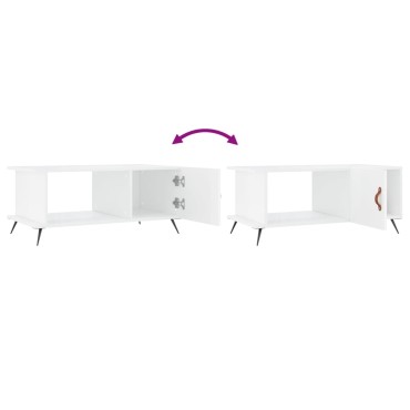 vidaXL Τραπεζάκι Σαλονιού Γυαλ. Λευκό 90x50x40cm Επεξεργ. Ξύλο 1 τεμ.