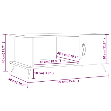 vidaXL Τραπεζάκι Σαλονιού Sonoma Δρυς 90x50x40cm Επεξεργασμένο Ξύλο 1 τεμ.