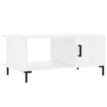 vidaXL Τραπεζάκι Σαλονιού Γυαλ. Λευκό 90x50x40cm Επεξεργ. Ξύλο 1 τεμ.