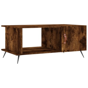 vidaXL Τραπεζάκι Σαλονιού Καπνιστή Δρυς 90x50x40cm Επεξεργασμ. Ξύλο 1 τεμ.