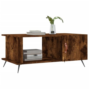 vidaXL Τραπεζάκι Σαλονιού Καπνιστή Δρυς 90x50x40cm Επεξεργασμ. Ξύλο 1 τεμ.